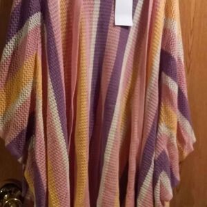 Jessica Simpson Pink, Purple, and Yellow Striped Cardigan